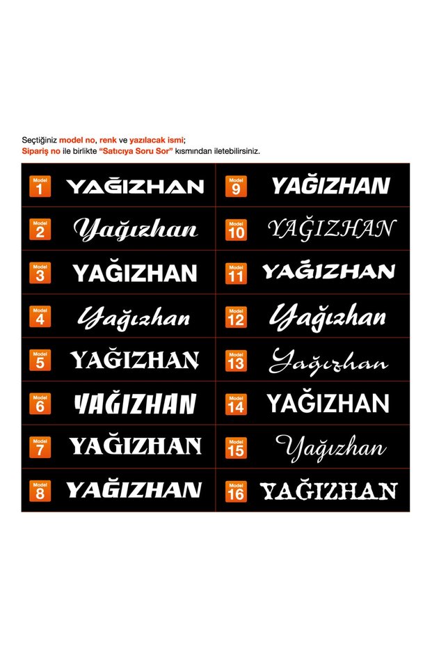 Auto Car Sticker Decal - 2 Pieces Name Lettering - White