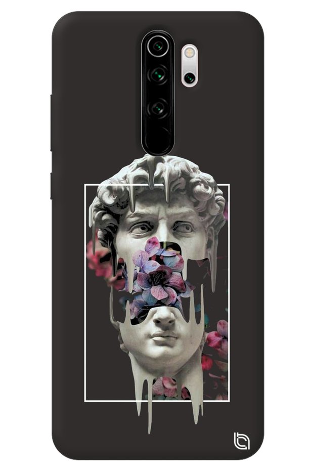 Xiaomi Redmi Note 8 Pro Black Premium Velvet David Patterned Silicone Phone Case