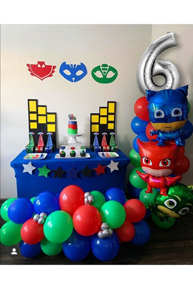 Pijamaskeliler Balloon Chain Pjmasks Full Set (Pump+Chain+Glue)