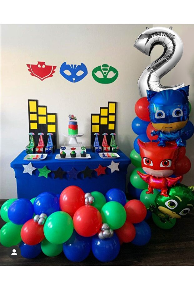 Pijamaskeliler Balloon Chain Pjmasks Full Set (Pump+Chain+Glue)