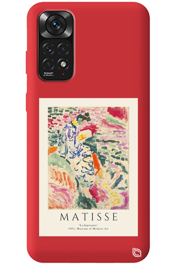 Xiaomi Redmi Note 11S Red Premium Velvet Matisse Patterned Silicone Phone Case