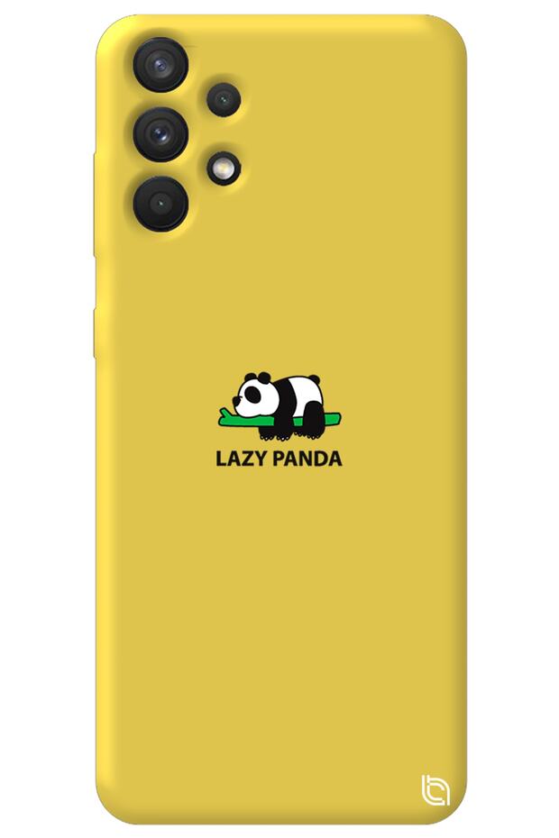 Samsung A13 4g Yellow Premium Velvet Panda Patterned Silicone Phone Case