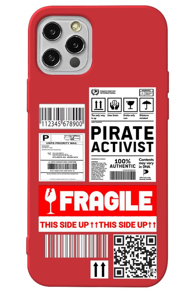 iPhone 12 Pro Max Red Premium Velvet Fragile Patterned Silicone Phone Case