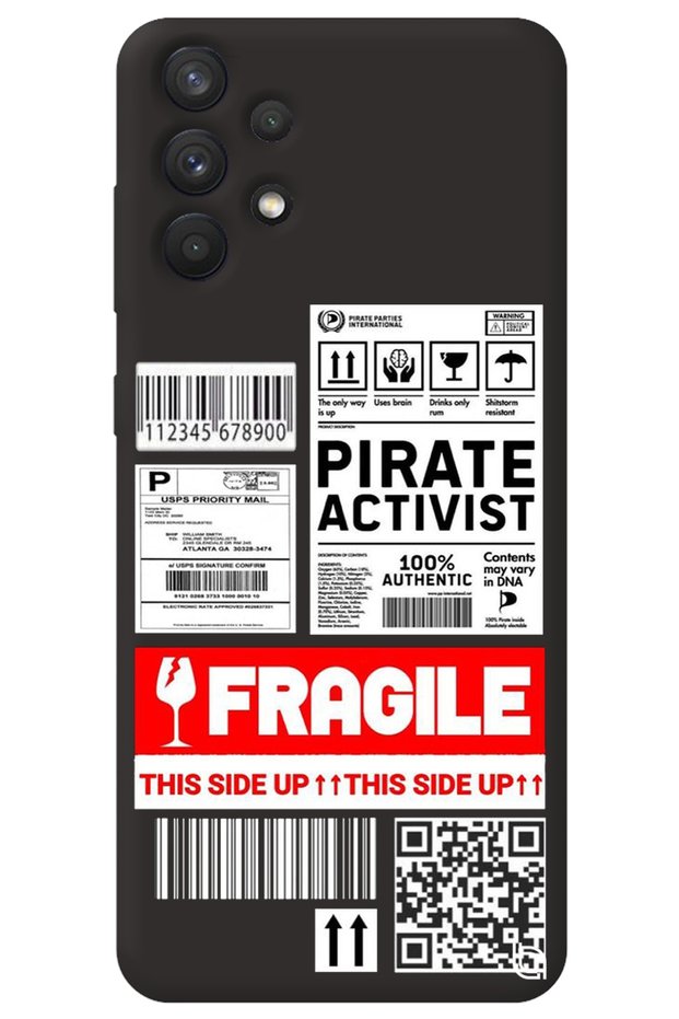 Samsung A13 4g Black Premium Velvet Fragile Patterned Silicone Phone Case