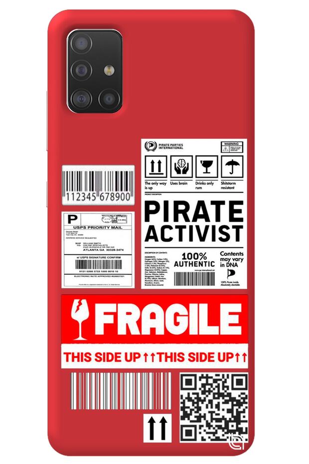 Samsung A71 Red Premium Velvet Fragile Patterned Silicone Phone Case
