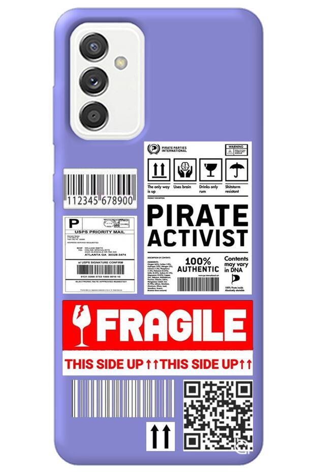 Samsung M52 Lilac Premium Velvet Fragile Patterned Silicone Phone Case