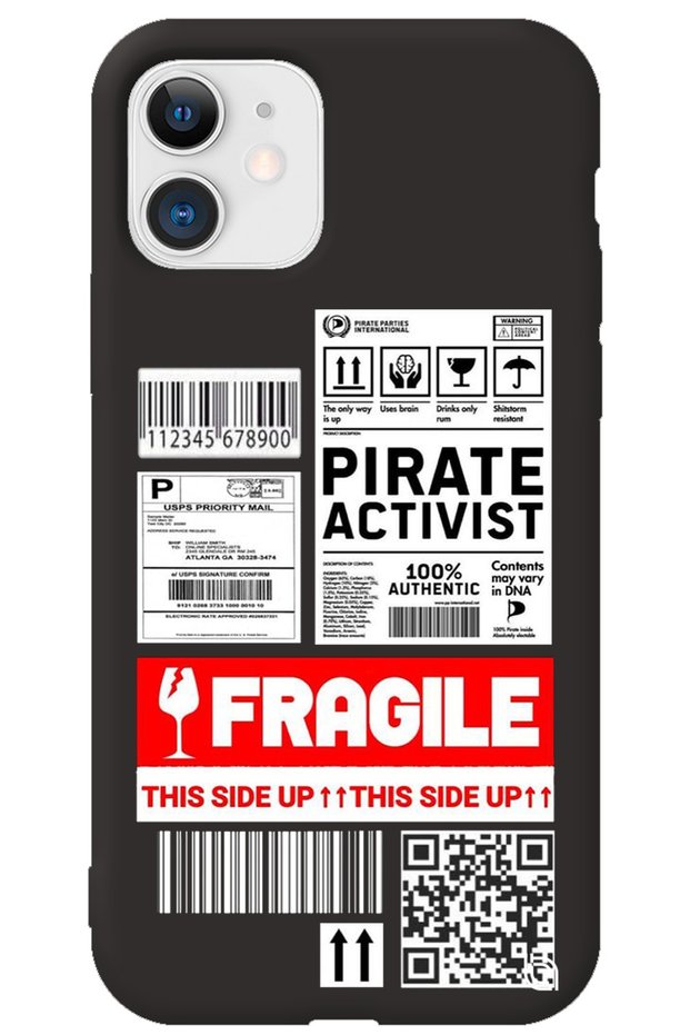 iPhone 11 Black Premium Velvet Fragile Patterned Silicone Phone Case