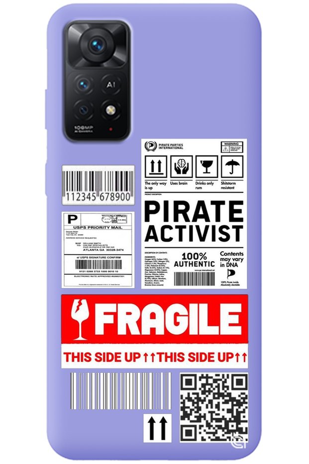 Xiaomi Redmi Note 11 Pro Lilac Premium Velvet Fragile Patterned Silicone Phone Case