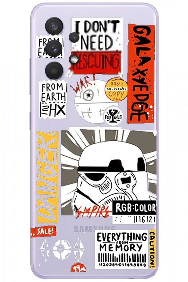 Transparent Silicone Phone Case with Pattern Samsung A32 Danger