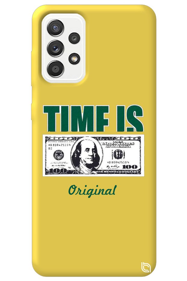 Samsung A53 Yellow Premium Velvet Money Patterned Silicone Phone Case