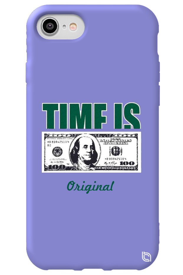 iPhone 8 Lilac Premium Velvet Money Patterned Silicone Phone Case