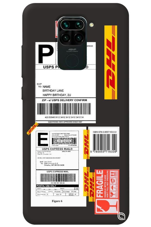 Xiaomi Redmi Note 9 Black Premium Velvet Inside Express Patterned Silicone Phone Case