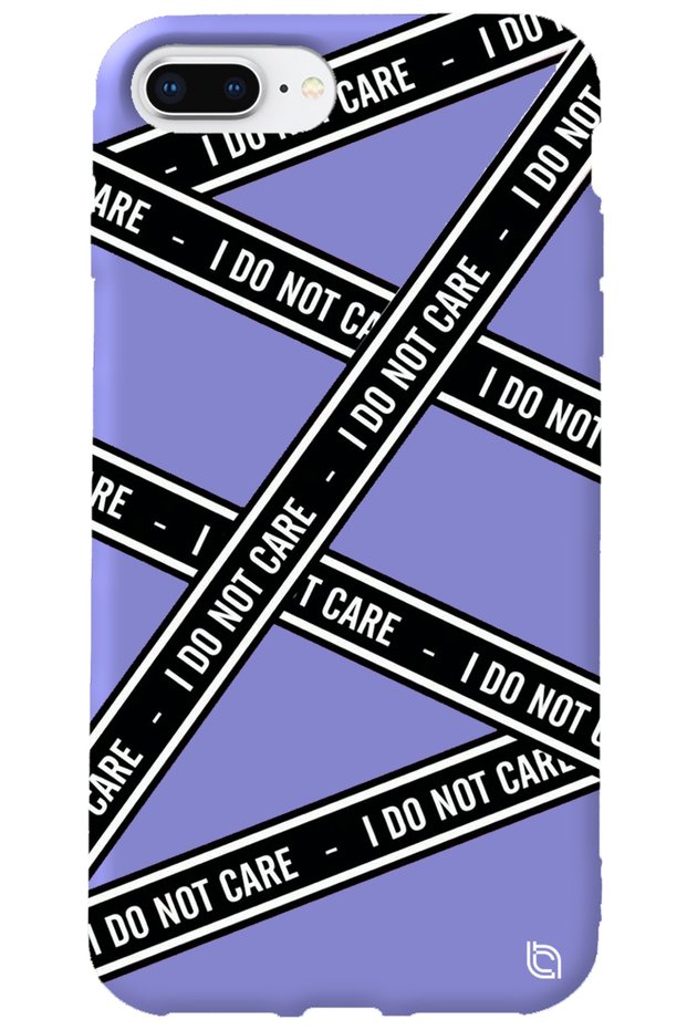 iPhone 7 Plus Lilac Premium Velvet Inside Dont Care Patterned Silicone Phone Case