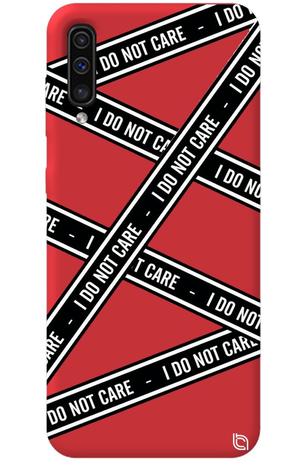 Samsung A50 Red Premium Velvet Inside Dont Care Patterned Silicone Phone Case