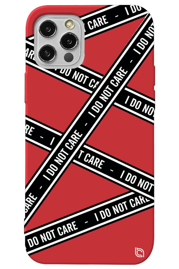 iPhone 13 Pro Red Premium Velvet Inside Dont Care Patterned Silicone Phone Case