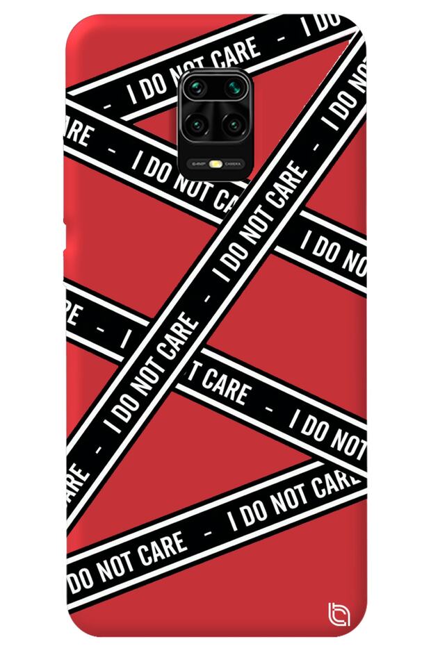 Xiaomi Redmi Note 9 Pro Red Premium Velvet Inside Dont Care Patterned Silicone Phone Case