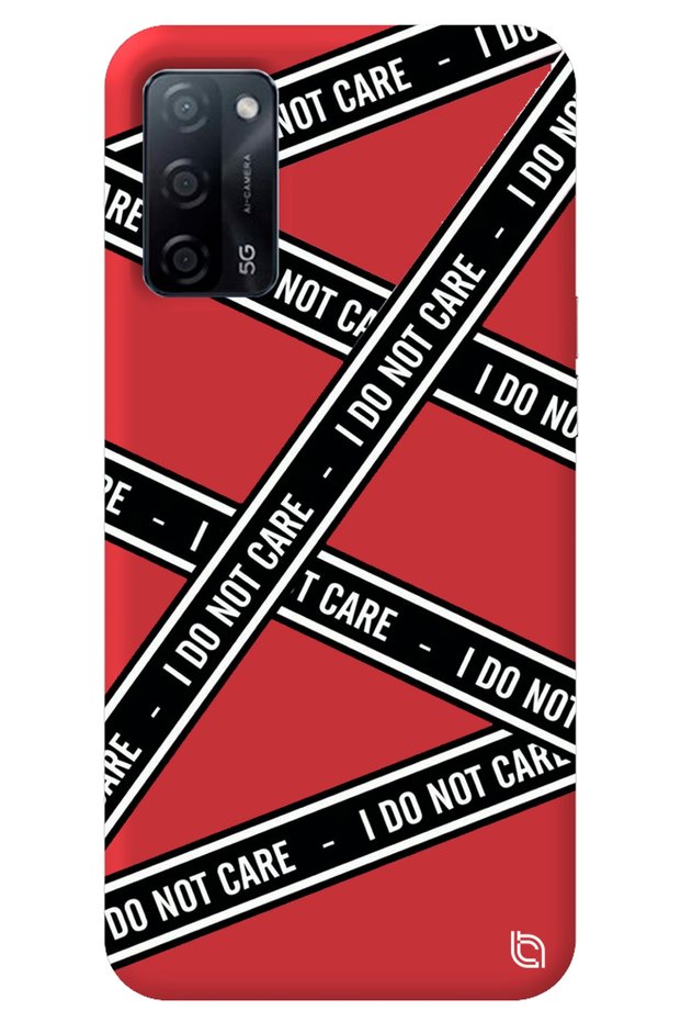Oppo A52 Red Premium Velvet Inside Dont Care Patterned Silicone Phone Case