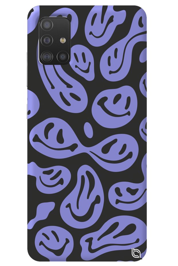 Samsung A71 Lilac Premium Velvet Inside Smile Patterned Silicone Phone Case