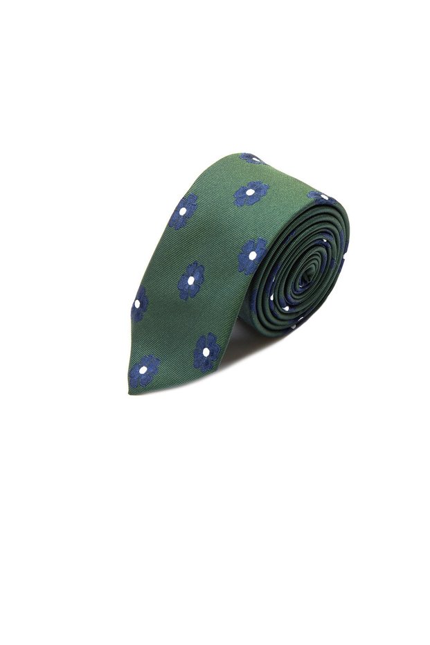 Green Patterned Classic Micro Tie