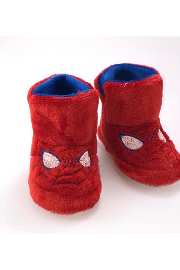Boy's Red Spiderman Patterned Home Shoes, Home Boots