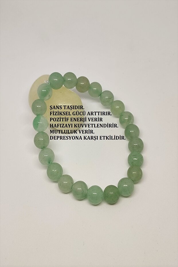 Certified 8 Mm Light Green Aventurine Natural Stone Bracelet