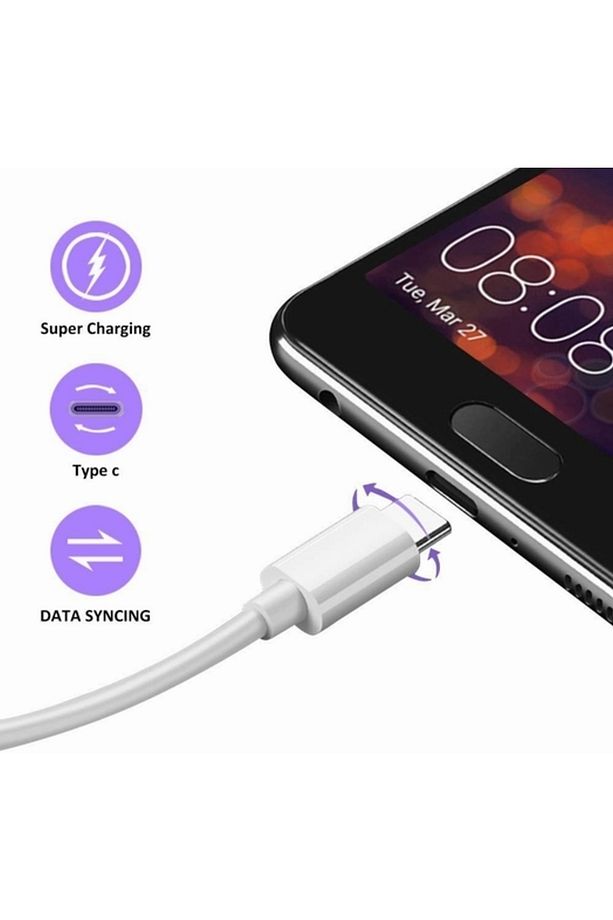 Orjinal Huawei P20 Pro Type C 5a 1m Mor Hızlı Şarj Ve Data Kablosu - 4