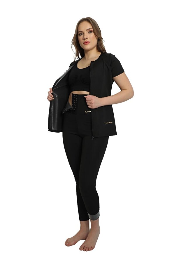 Short Sleeve Thermal Sauna Suit with Agraf Leggings Effective High Quality Polymer Suit