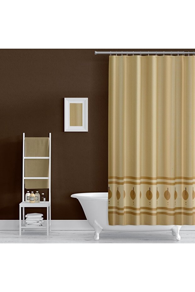 Bathroom Curtain 1x110x200 Single Wing Shower Curtain with Ring Gift 5030