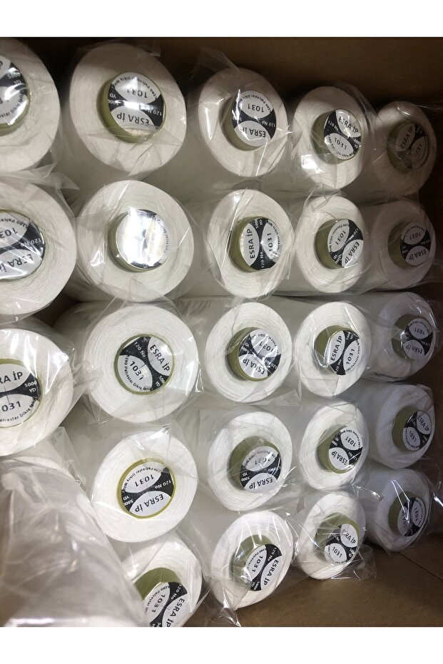 خيط خياطة أبيض 25 قطعة - 2