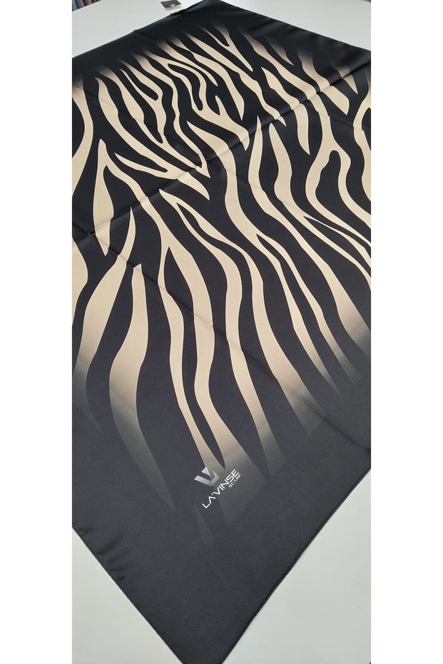 La'vinse Zebra Pattern Twill Scarf
