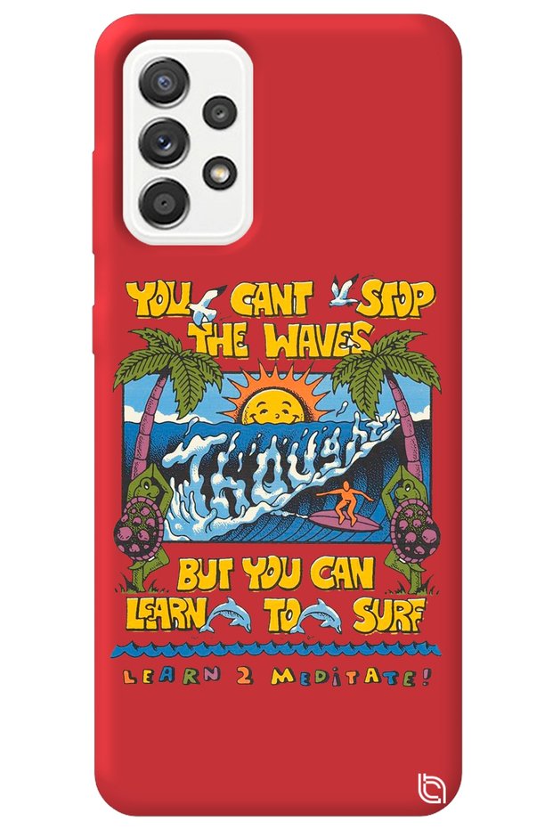 Samsung A33 Red Premium Velvet Inside Waves Patterned Silicone Phone Case