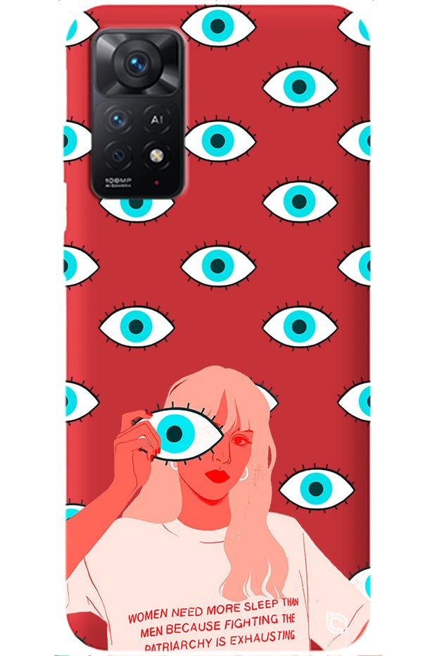 Xiaomi Redmi Note 11 Pro Red Premium Velvet Eye Patterned Silicone Phone Case