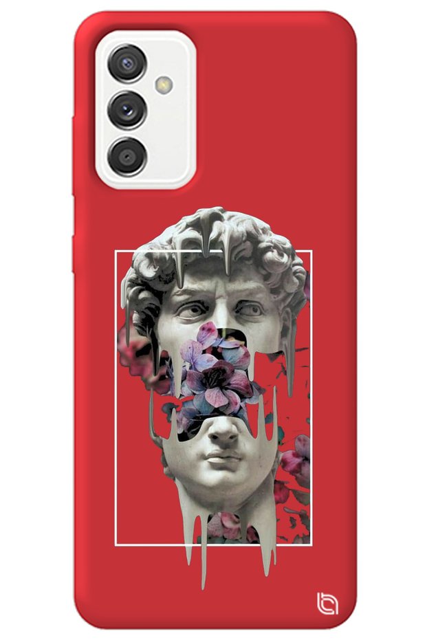 Samsung M52 Red Premium Velvet David Patterned Silicone Phone Case