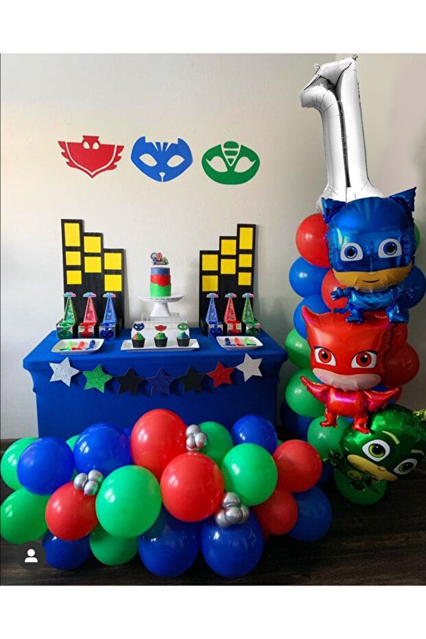Pijamaskeliler Balloon Chain Pjmasks Full Set (Pump+Chain+Glue)