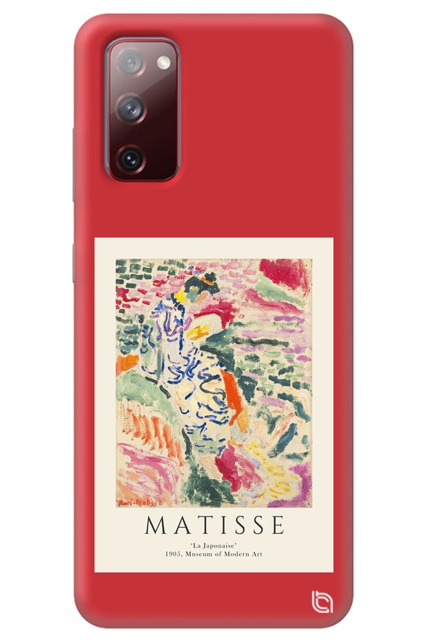 Samsung S20 Fe Red Premium Velvet Inside Matisse Patterned Silicone Phone Case