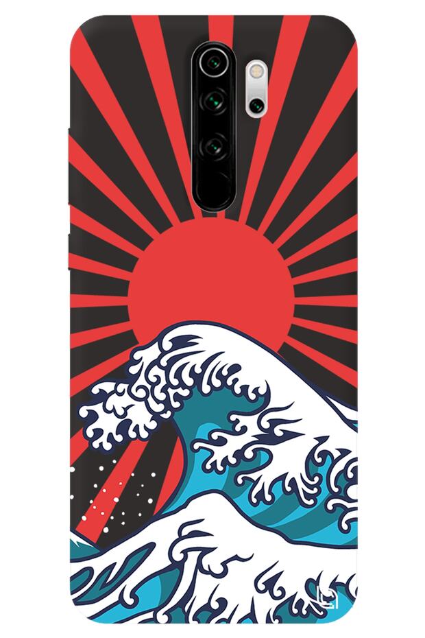 Xiaomi Redmi Note 8 Pro Black Premium Velvet Japanese Patterned Silicone Phone Case