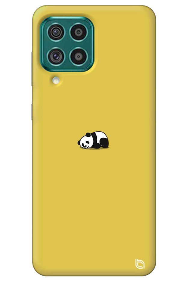 Samsung M32 Yellow Premium Velvet Panda Patterned Silicone Phone Case