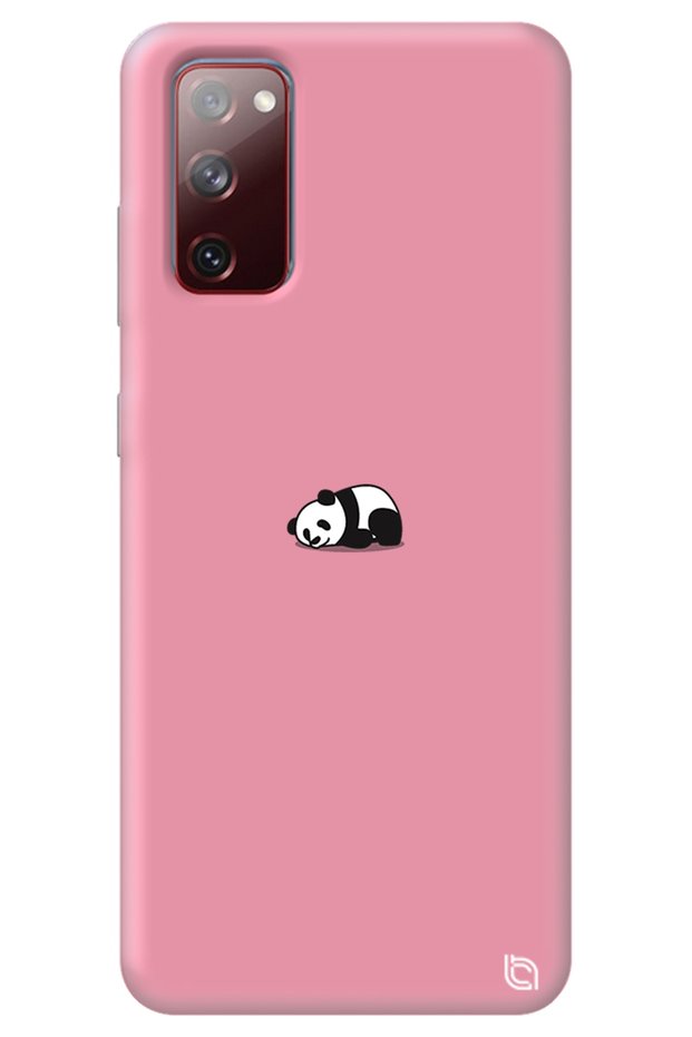 Samsung S20 Fe Pink Premium Velvet Panda Patterned Silicone Phone Case