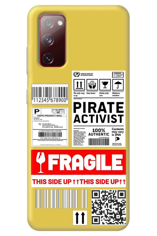 Samsung A02S Yellow Premium Velvet Fragile Patterned Silicone Phone Case