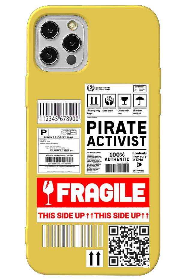iPhone 13 Pro Yellow Premium Velvet Fragile Patterned Silicone Phone Case
