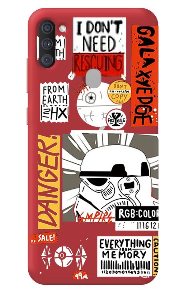 Samsung A11 Red Premium Velvet Danger Patterned Silicone Phone Case