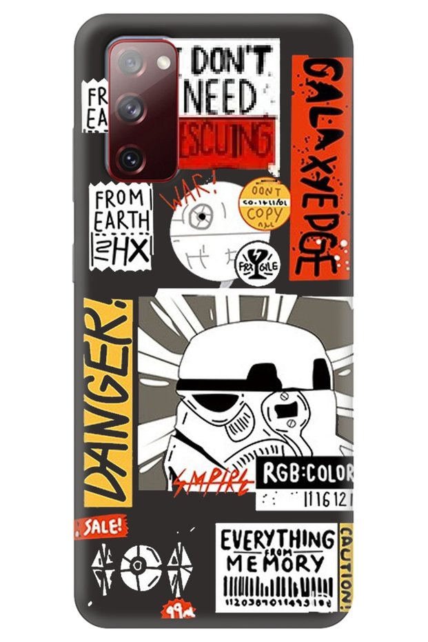 Samsung A02S Black Premium Velvet Inside Danger Patterned Silicone Phone Case