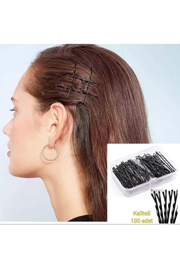 Black 1st Class Steel Wire Hairpin 100 Pieces