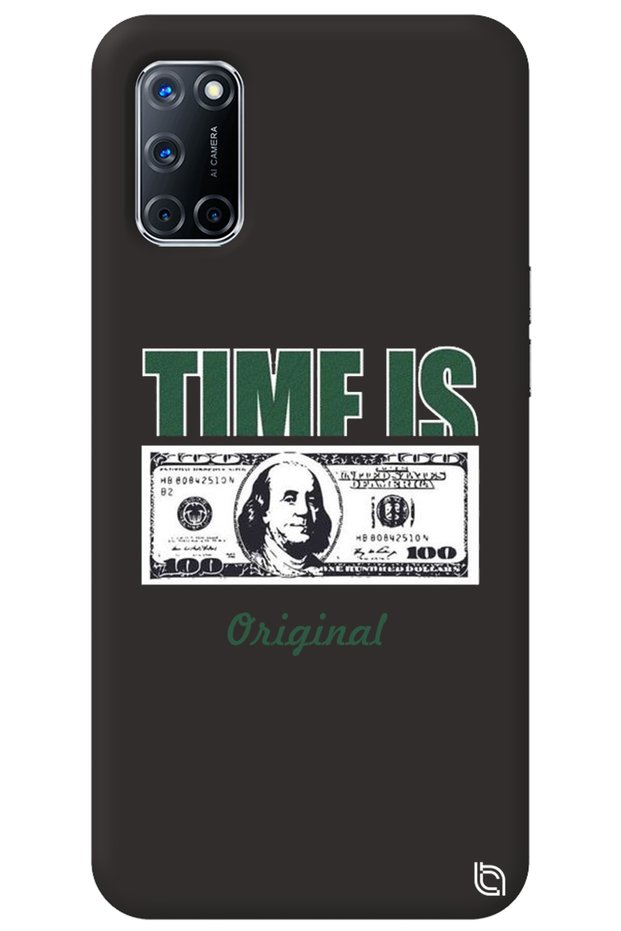 Oppo A72 Black Premium Velvet Money Patterned Silicone Phone Case