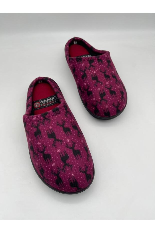 Kışlık Ev Terlik Geyik Desenli - 1