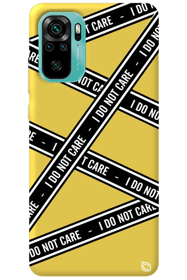 Xiaomi Redmi Note 10 Yellow Premium Velvet Inside Dont Care Patterned Silicone Phone Case