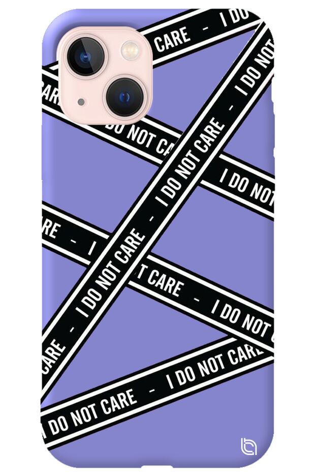 iPhone 14 Lilac Premium Velvet Inside Dont Care Patterned Silicone Phone Case