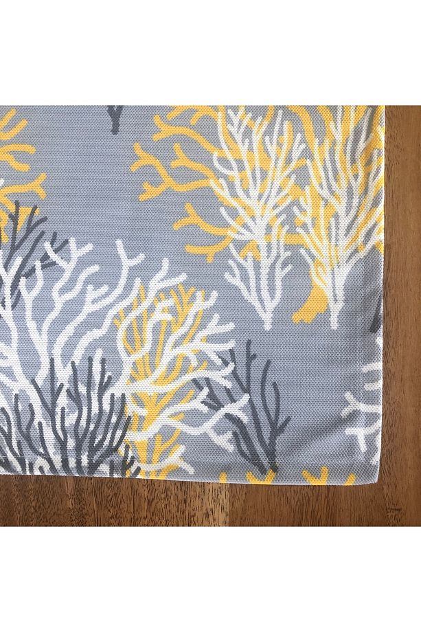 Özel Dikişli,sarı Mercan Gri Taban Masa Örtüsü 130x170 Cm 4-6 Kişilik - 2