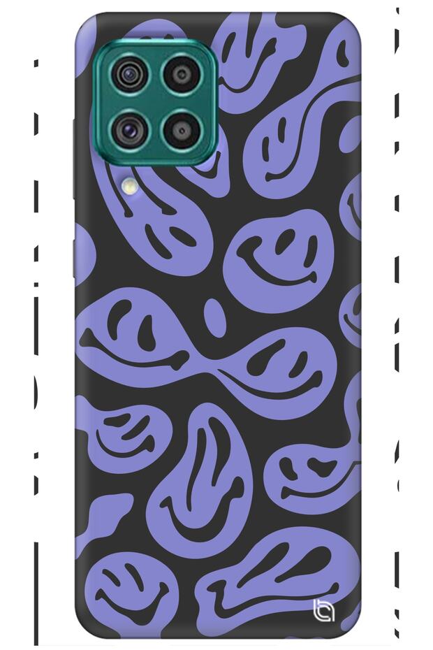 Samsung M22 Lilac Premium Velvet Smile Patterned Silicone Phone Case