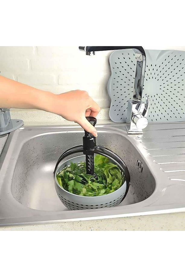 Express Salata Sebze Kurutucu Basma Kollu Süzgeç - 2